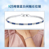 Wholesale Women's S925 Sterling Silver Geometric Tennis Chain Bracelet With Blue Zirconium Electroplated