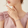 Wholesale Women's S925 Sterling Silver Geometric Tennis Chain Bracelet With Blue Zirconium Electroplated