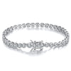 Wholesale Women's S925 Sterling Silver Geometric Tennis Chain Bracelet With Electroplating