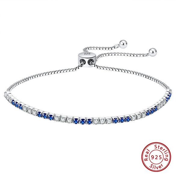 Wholesale Women's S925 Sterling Silver Geometric Tennis Chain Bracelet With Electroplating