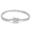 Wholesale Women's S925 Sterling Silver Geometric Tennis Chain Bracelet With Electroplating