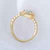 Wholesale Women's S925 Sterling Silver Geometric Topaz Ring Bracelet