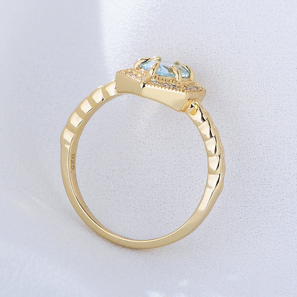 Wholesale Women's S925 Sterling Silver Geometric Topaz Ring Bracelet