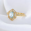 Wholesale Women's S925 Sterling Silver Geometric Topaz Ring Bracelet