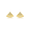 Wholesale Women's S925 Sterling Silver Geometric Triangle Stud Earrings With Frosted Brushed Texture And Electroplating Treatment
