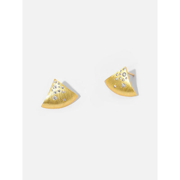 Wholesale Women's S925 Sterling Silver Geometric Triangle Stud Earrings With Frosted Brushed Texture And Electroplating Treatment