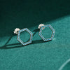 Wholesale Women's S925 Sterling Silver Geometric Turquoise Earrings With Microinlay