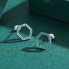 Wholesale Women's S925 Sterling Silver Geometric Turquoise Earrings With Microinlay