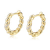 Wholesale Women's S925 Sterling Silver Geometric Twist Pattern Zircon Earrings Gold And Silver Plated