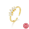 Wholesale Women's S925 Sterling Silver Geometric Twist Zircon Open Finger Ring With Electroplating