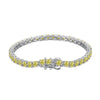 Wholesale Women's S925 Sterling Silver Geometric U Shaped Electroplated Tennis Chain Bracelet