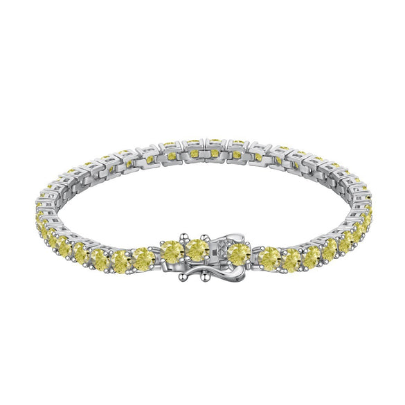 Wholesale Women's S925 Sterling Silver Geometric U Shaped Electroplated Tennis Chain Bracelet