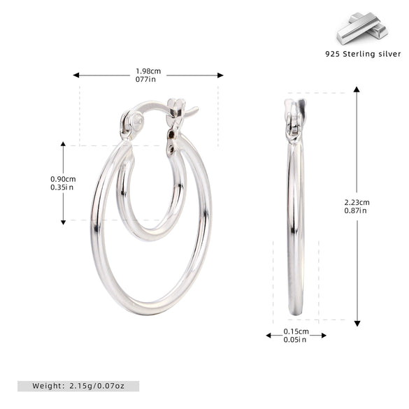Wholesale Women's S925 Sterling Silver Geometric Ushape Earrings And Ear Buckles With Electroplating