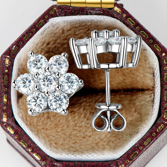 Wholesale Women's S925 Sterling Silver Geometric Ushaped And Drop Shape Zircon Earrings
