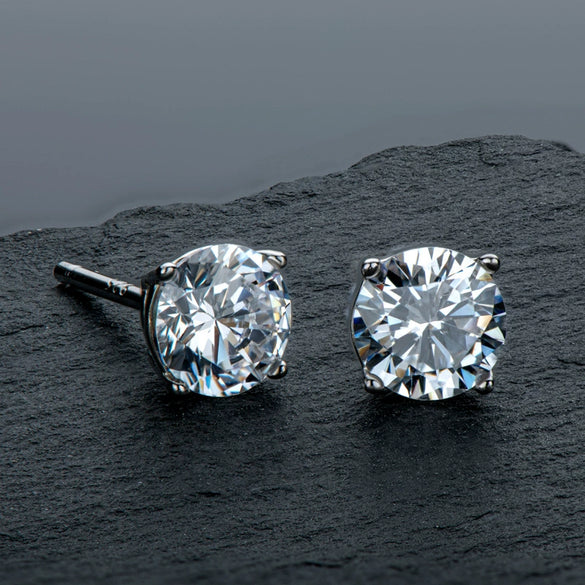 Wholesale Women's S925 Sterling Silver Geometric Ushaped And Drop Shape Zircon Earrings