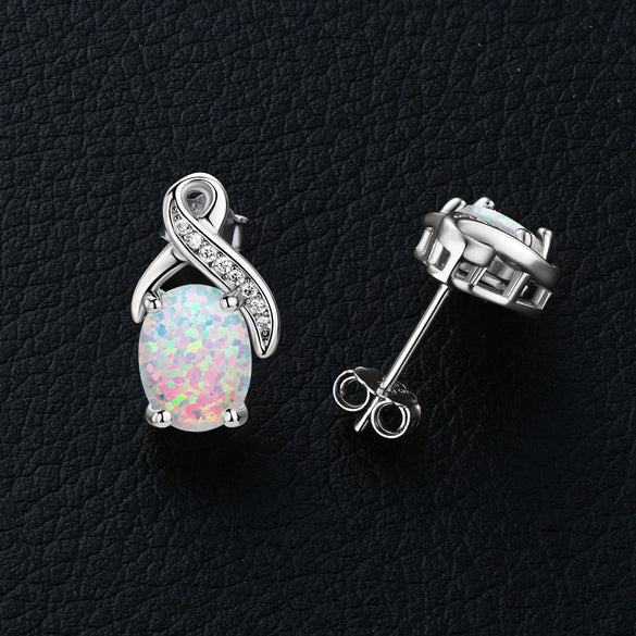 Wholesale Women's S925 Sterling Silver Geometric Ushaped And Drop Shape Zircon Earrings