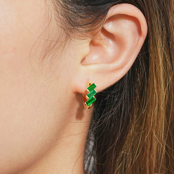 Wholesale Women's S925 Sterling Silver Geometric Ushaped And Drop Shape Zircon Earrings
