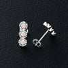 Wholesale Women's S925 Sterling Silver Geometric Ushaped And Drop Shape Zircon Earrings