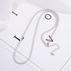 Wholesale Women's S925 Sterling Silver Geometric Ushaped Inlaid Zircon Bead Chain Necklace
