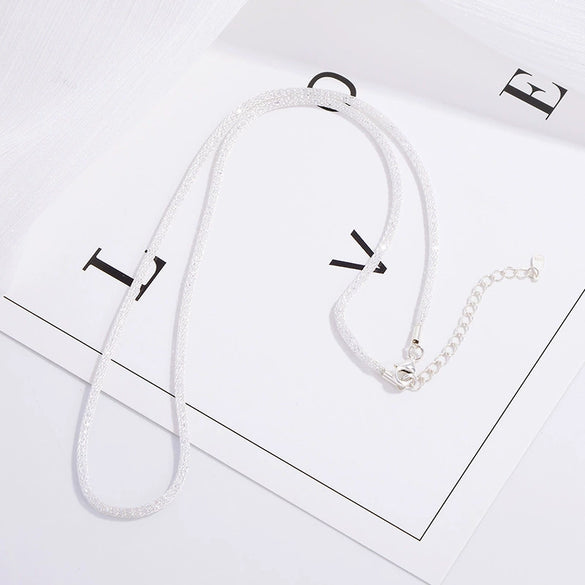 Wholesale Women's S925 Sterling Silver Geometric Ushaped Inlaid Zircon Bead Chain Necklace