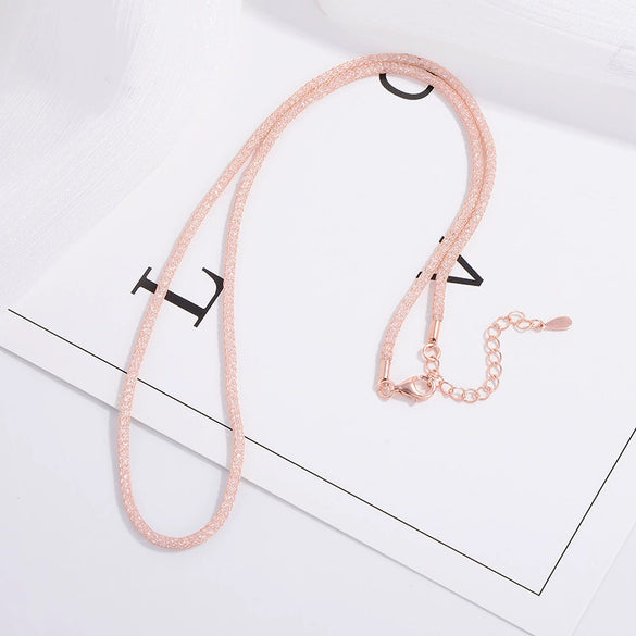 Wholesale Women's S925 Sterling Silver Geometric Ushaped Inlaid Zircon Bead Chain Necklace