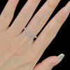 Wholesale Women's S925 Sterling Silver Geometric Vshaped Diamond Ring Jewelry Simple Stacked Design
