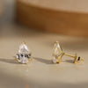 Wholesale Women's S925 Sterling Silver Geometric Water Drop Shaped Electroplated Zircon Earrings