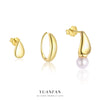 Wholesale Women's S925 Sterling Silver Geometric Water Drop Vintage Earrings With Electroplating