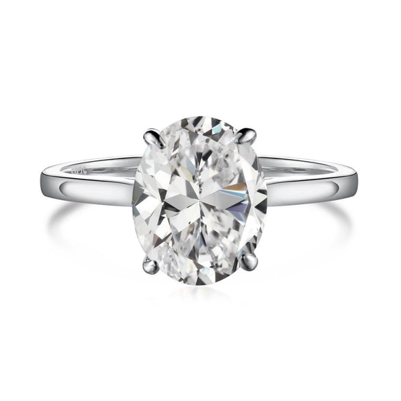 Wholesale Women's S925 Sterling Silver Geometric Water Drop Zircon Ring With Electroplating Design