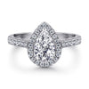 Wholesale Women's S925 Sterling Silver Geometric Water Drop Zircon Ring With Electroplating Design