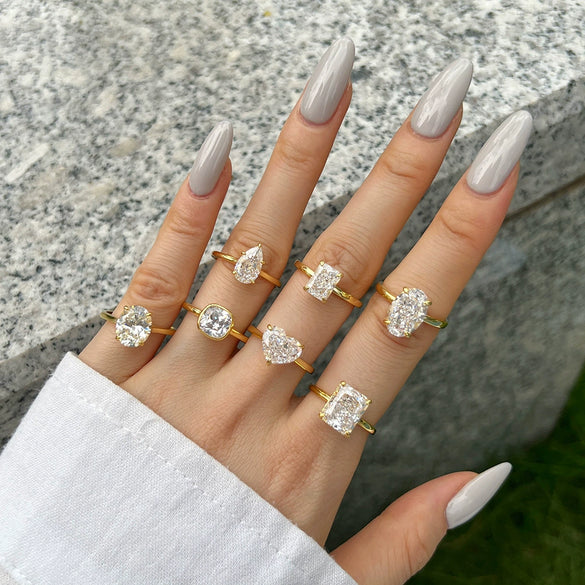 Wholesale Women's S925 Sterling Silver Geometric Water Drops Zircon Ring With Electroplating Design