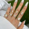 Wholesale Women's S925 Sterling Silver Geometric Water Drops Zircon Ring With Electroplating Design