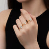 Wholesale Women's S925 Sterling Silver Geometric Water Drops Zircon Ring With Electroplating Design