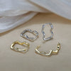 Wholesale Women's S925 Sterling Silver Geometric Wave Earrings With Electroplating