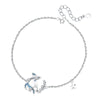 Wholesale Women's S925 Sterling Silver Geometric Whale Drop Necklace With Inlaid Zircon And Cross Chain