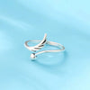 Wholesale Women's S925 Sterling Silver Geometric Wings Opening Ring With Electroplating