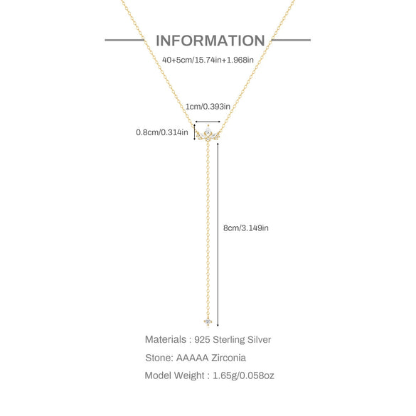 Wholesale Women's S925 Sterling Silver Geometric Yshaped Clavicle Necklace With Kiteshaped Zircon And Electroplating Design