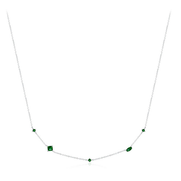 Wholesale Women's S925 Sterling Silver Geometric Zircon Clavicle Cross Chain Necklace