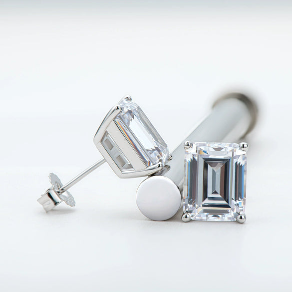 Wholesale Women's S925 Sterling Silver Geometric Zircon Earrings Set With Diamonds Simple Style