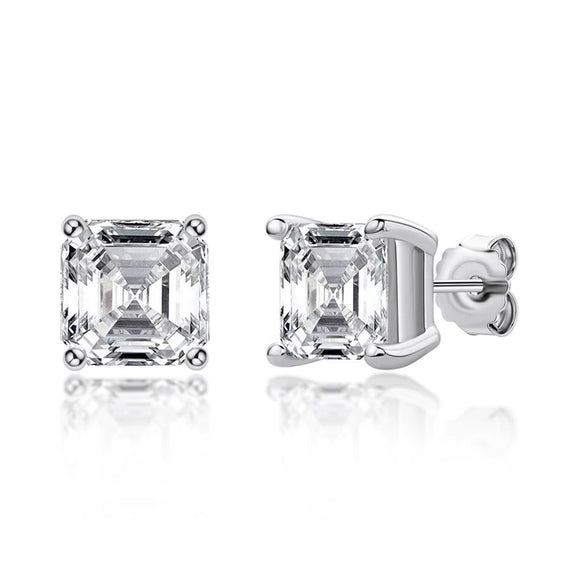 Wholesale Women's S925 Sterling Silver Geometric Zircon Earrings Set With Diamonds Simple Style