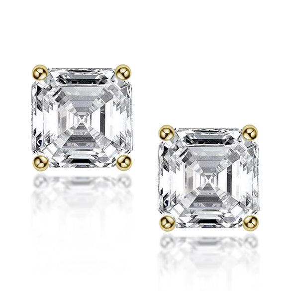 Wholesale Women's S925 Sterling Silver Geometric Zircon Earrings Set With Diamonds Simple Style