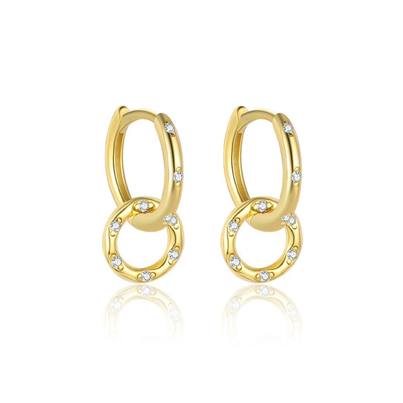 Wholesale Women's S925 Sterling Silver Geometric Zircon Earrings