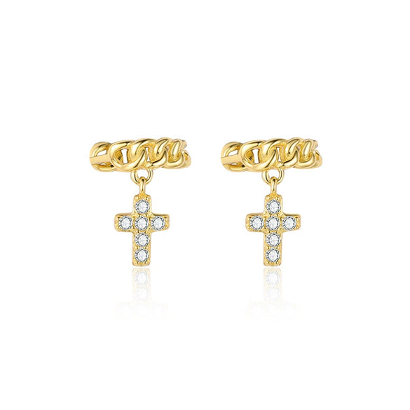 Wholesale Women's S925 Sterling Silver Geometric Zircon Earrings