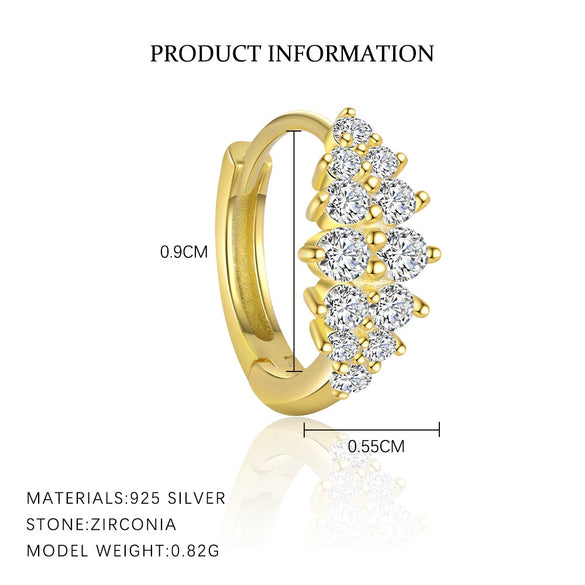 Wholesale Women's S925 Sterling Silver Geometric Zircon Earrings