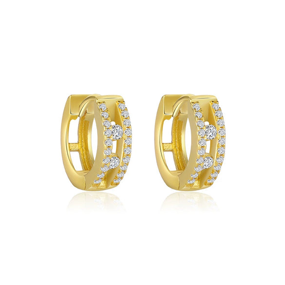 Wholesale Women's S925 Sterling Silver Geometric Zircon Earrings