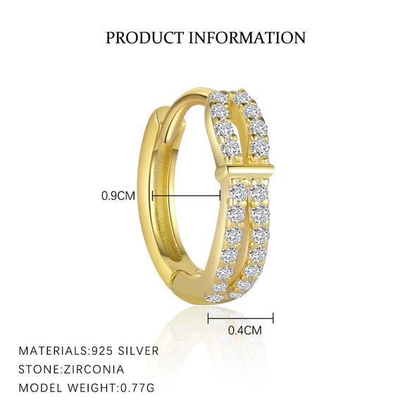 Wholesale Women's S925 Sterling Silver Geometric Zircon Earrings