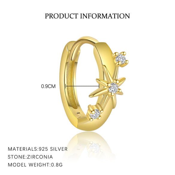 Wholesale Women's S925 Sterling Silver Geometric Zircon Fashion Earrings