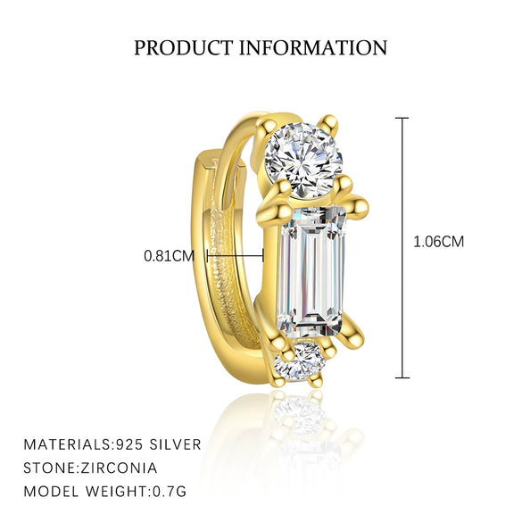 Wholesale Women's S925 Sterling Silver Geometric Zircon Fashion Earrings