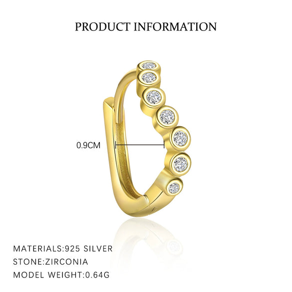 Wholesale Women's S925 Sterling Silver Geometric Zircon Fashion Earrings