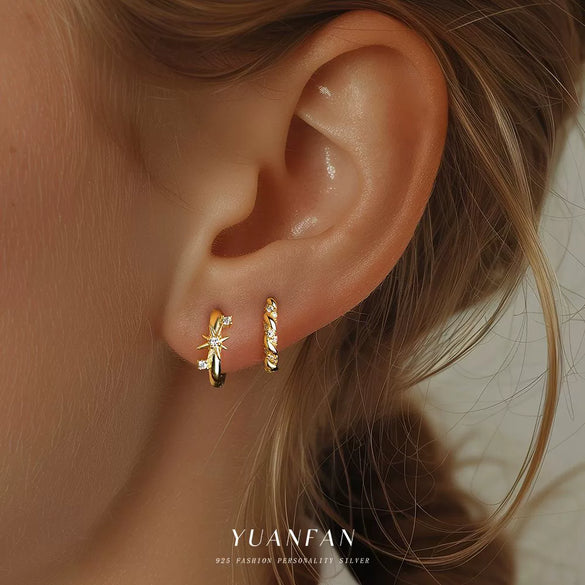 Wholesale Women's S925 Sterling Silver Geometric Zircon Fashion Earrings